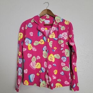 Pajamagram Pink Sweethearts Button Down Pajama Top